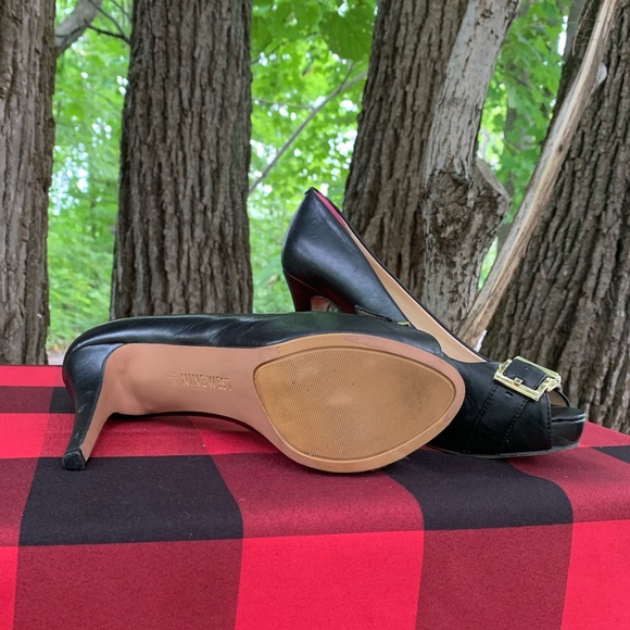 Nine West Leather Peep Toe Pumps - Picture 3 of 4